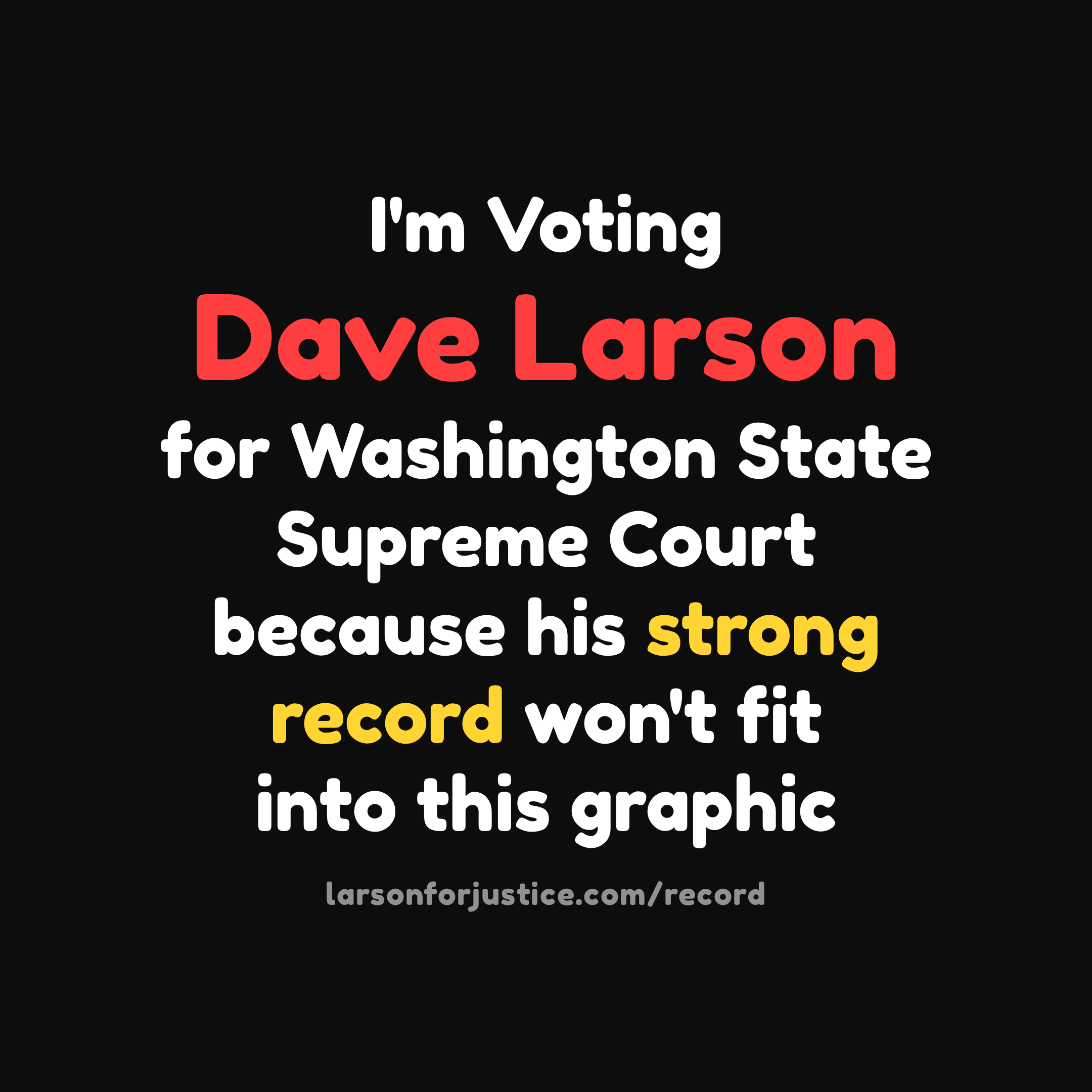 Lengthy-record t-shirt style graphic for Dave Larson, square format