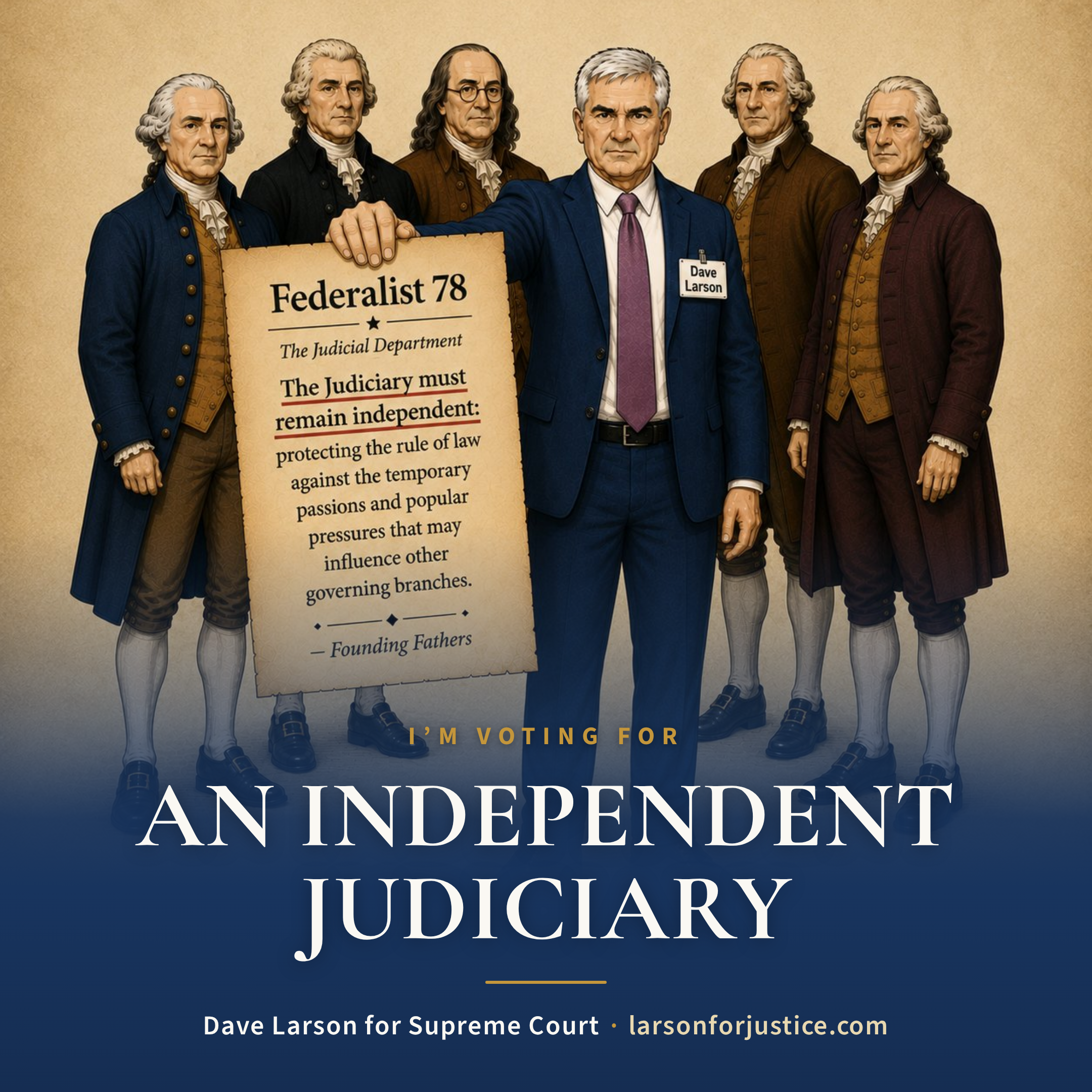 The Federalist-themed graphic for Dave Larson, square format