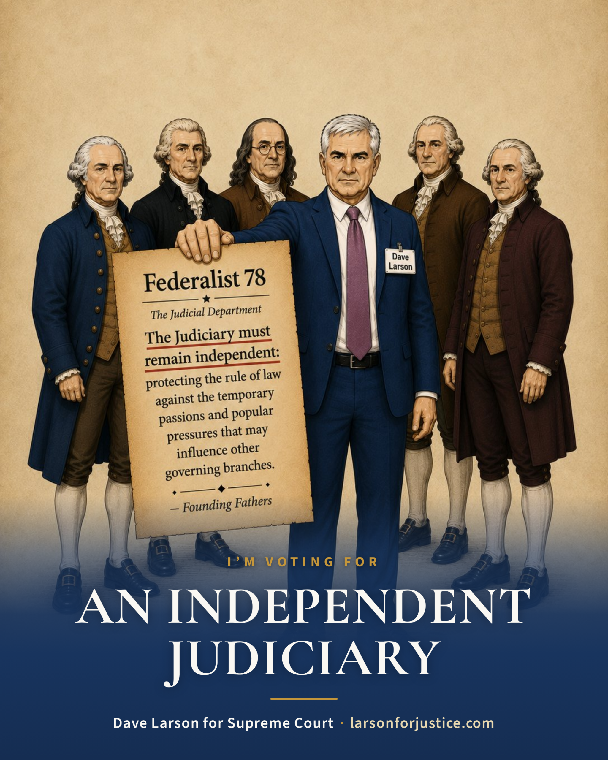 The Federalist-themed graphic for Dave Larson, portrait format
